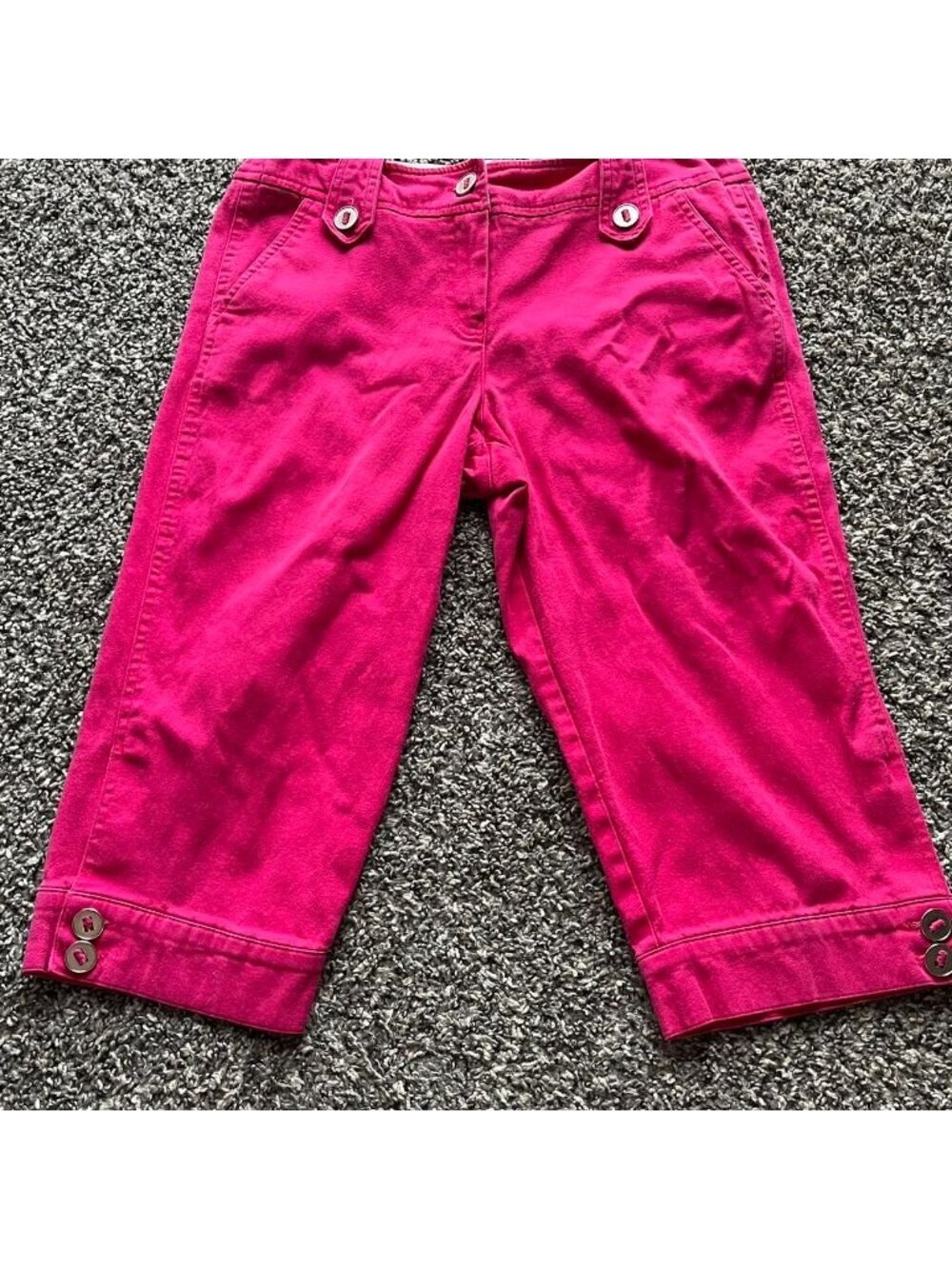 Sandro Hot Pink Capri Pants Size 6 Petite Straight Leg Summer Y2K Breathable